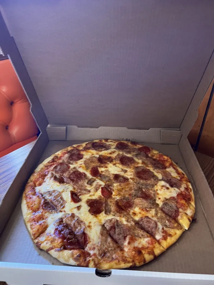 Sausage and Pepperoni Pizza with Extra Cheese